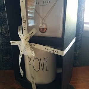 Rae Dunn Love Necklace and mug set